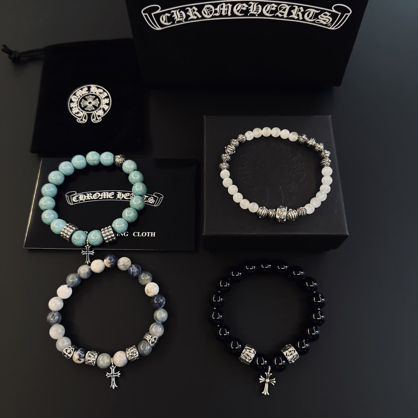 Chrome Hearts Beaded Bracelets Set Chrome Hearts Beaded Bracelets Set